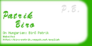 patrik biro business card